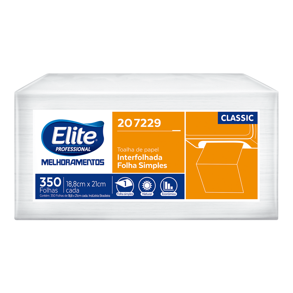 Papel Toalha Interfolha Elite Classic Folha Simples Embalagem 350fls - Cód 207229