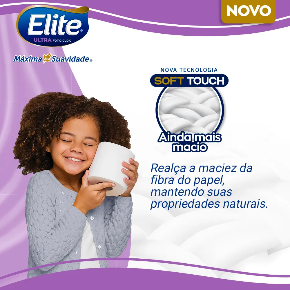 Detalhe das folhas duplas do Papel Higiênico Elite Ultra