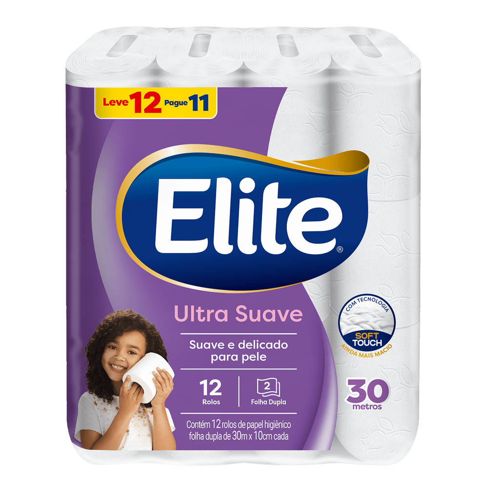 Papel Higiênico Folha Dupla Elite Dualette 12 Rolos