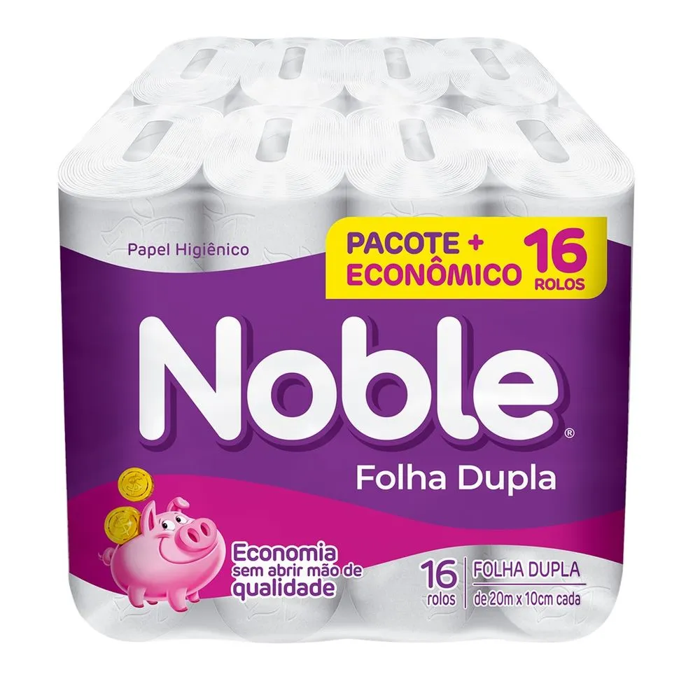 Papel Higiênico Folha Dupla Noble 16 Rolos 20M