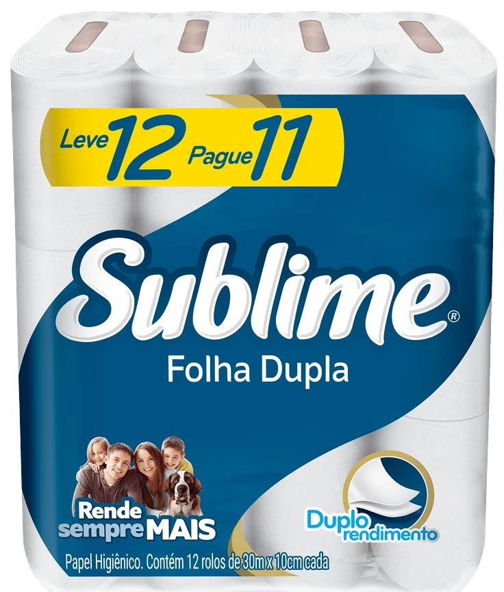 Papel Higiênico Folha Dupla Sublime Softy's 12 rolos - Cód 201735