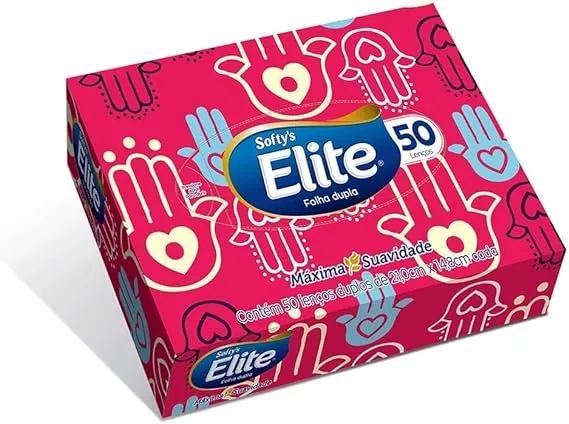 Lenço de Papel Elite Folha Dupla 50 Folhas