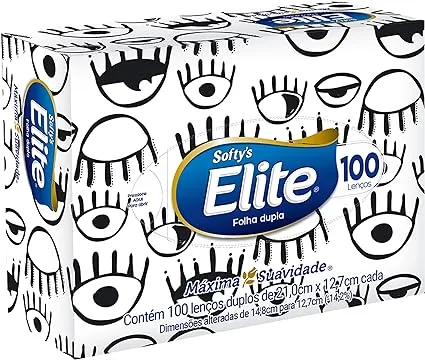 Lenços de Papel Elite Folha Dupla 100 Unidades