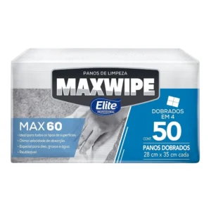 Pano De Limpeza Reutilizável Elite Maxwipe 60 Interfolhado Com 50 Folhas