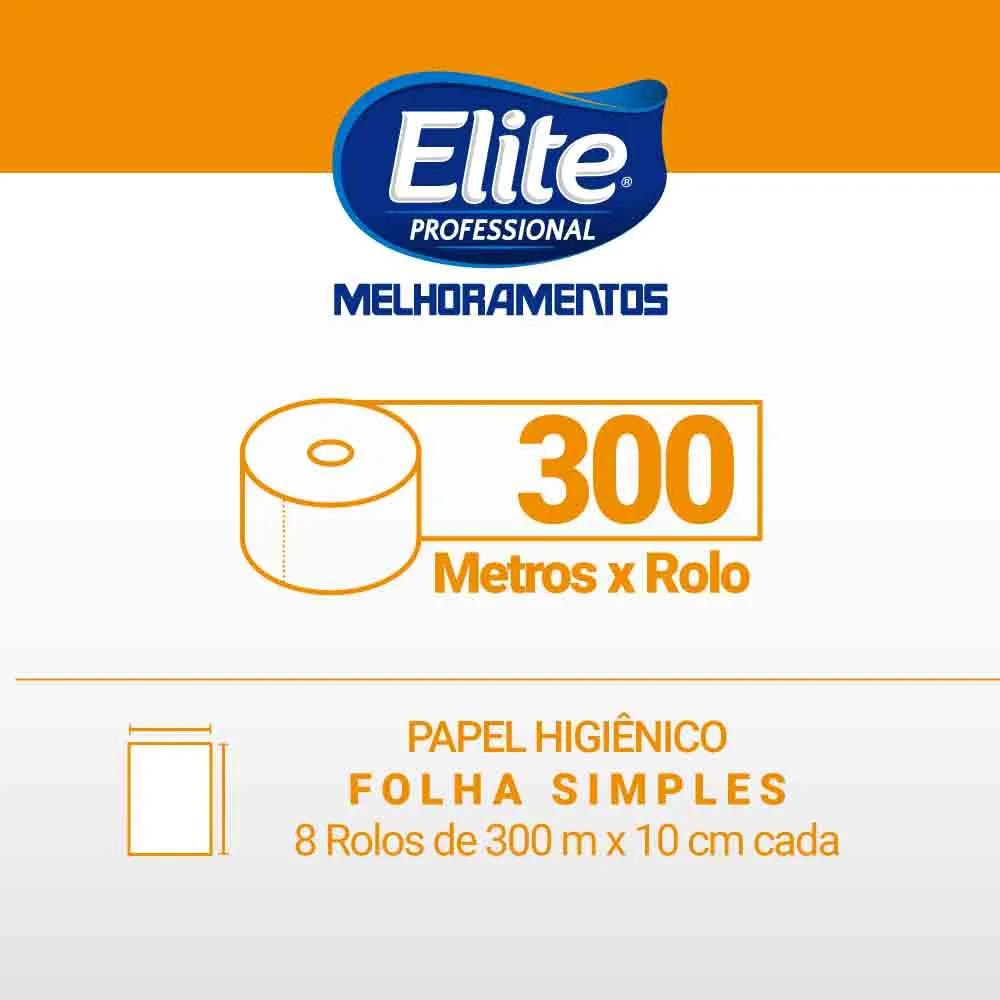 Rolo de 300m do Papel Higiênico Elite Classic