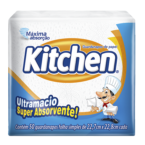 Guardanapo Kitchen Pequeno Folha Simples 50 Folhas