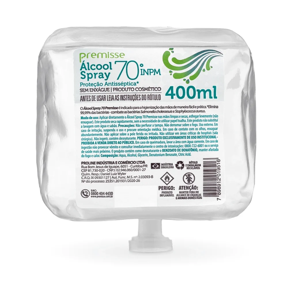 Álcool Antisséptico Spray Refil Premisse 400ml | Elite M4