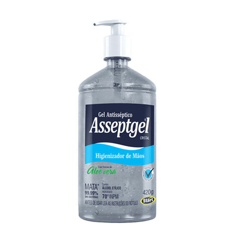 Álcool Gel 70 Asseptgel Pump 420g | Elite M4