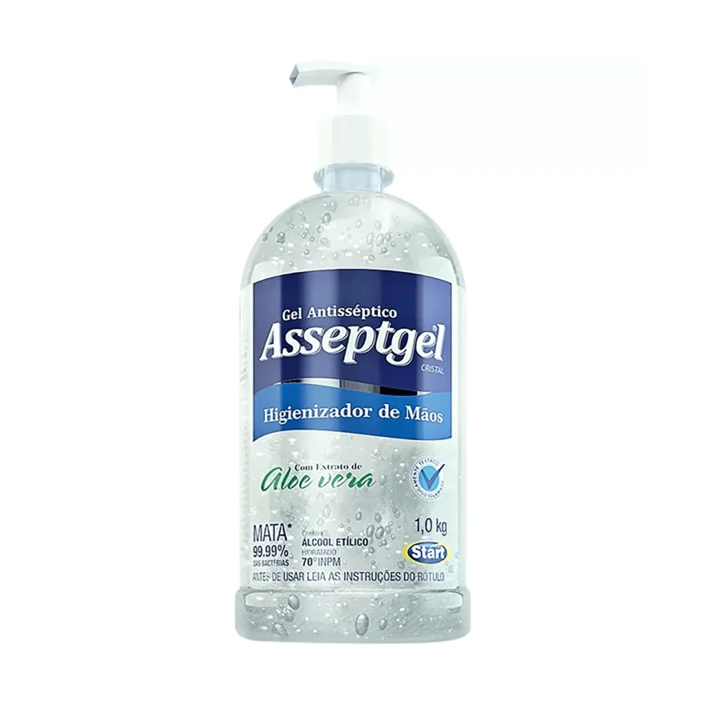 Álcool Gel 70 Asseptgel Pump 1 Litro | Elite M4