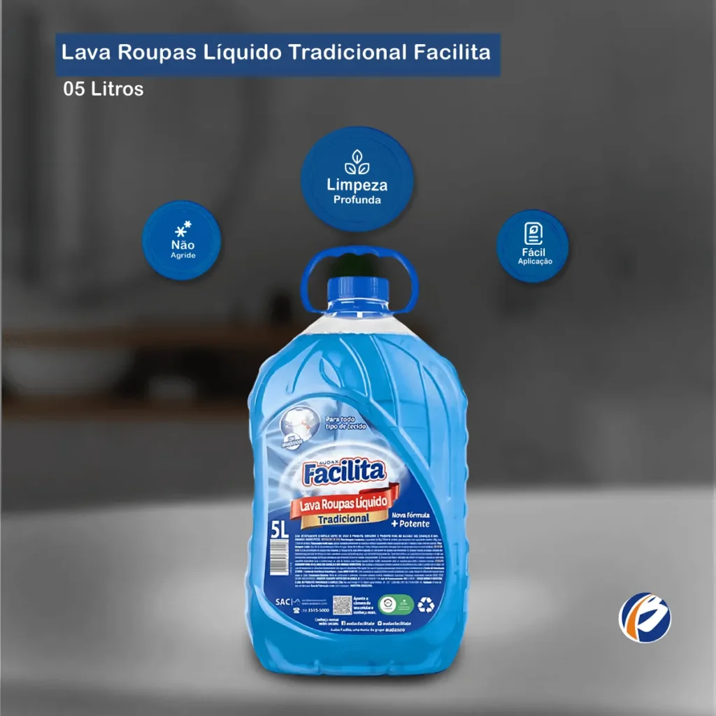 Facilita Lava Roupas Líquido Tradicional 5L Elite M4