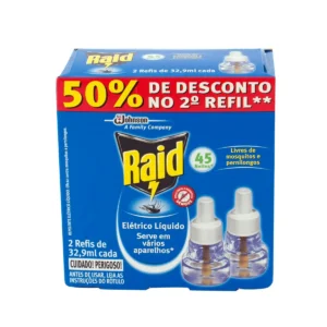 Inseticida Elétrico Raid 45 Noites 2 Refis | Elite M4