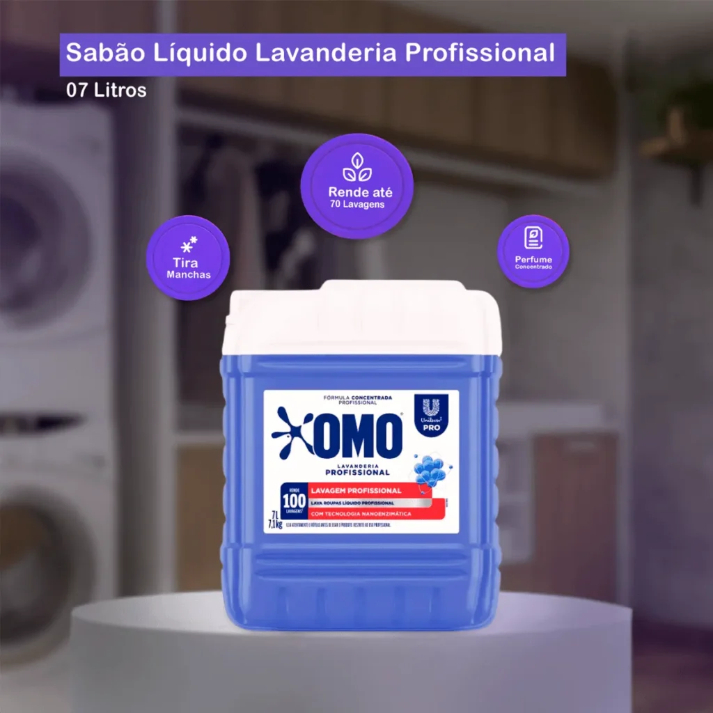 Omo Lava Roupas Líquido Lavanderia Pro 7L Elite M4