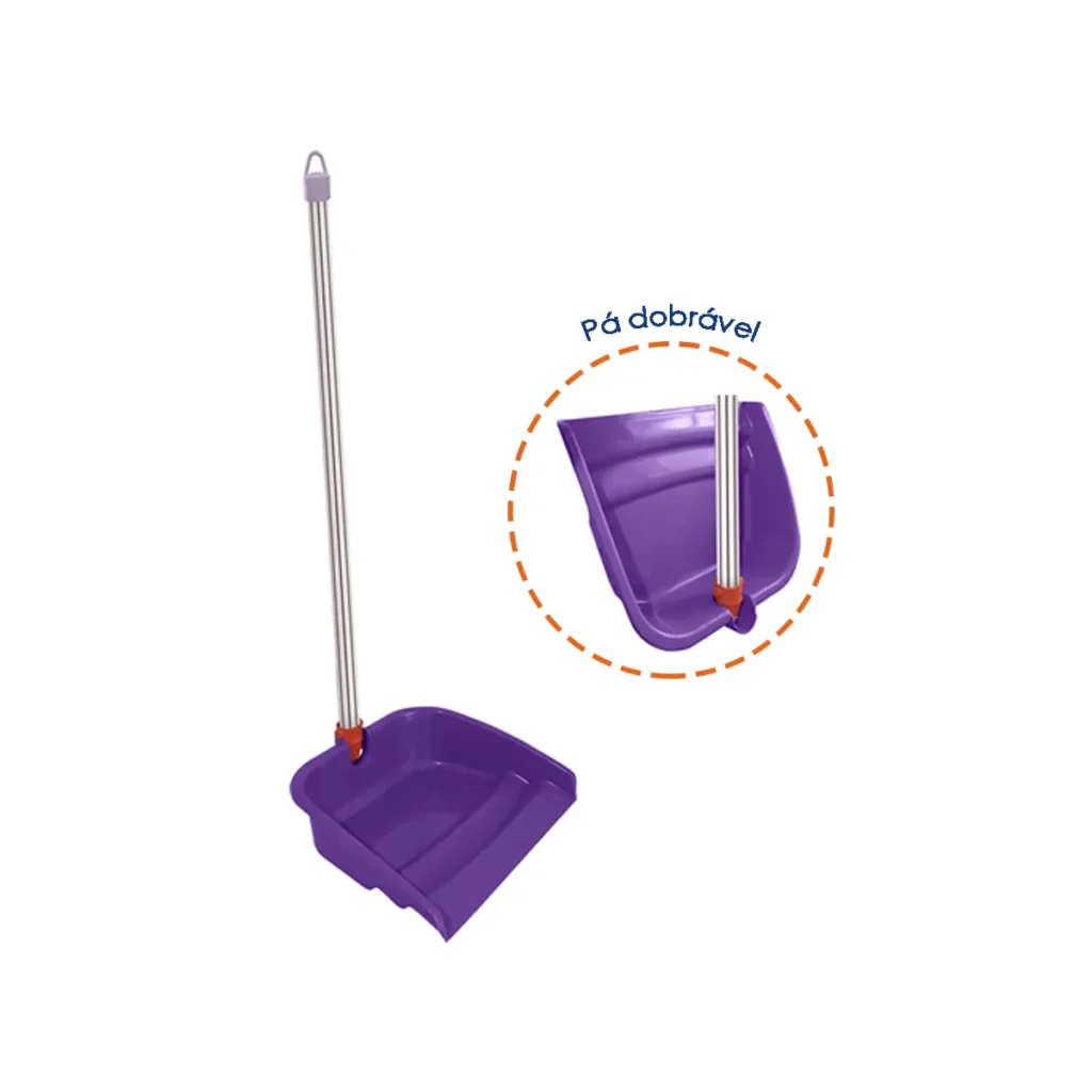 Pá de Lixo Dobrável Shangrila com Cabo 60cm Elite M4