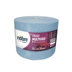 Rolo gigante de Pano Multiuso Nobre Azul de 20cm x 300m para limpeza profissional. Elite M4
