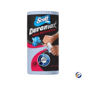 Rolo de Pano Multiuso Scott Duramax Azul com 58 unidades para limpeza. ELITE M4