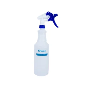 Frasco Pulverizador Kunber 1 Litro transparente com o logo Kunber, em um ambiente de limpeza profissional | Elite M4