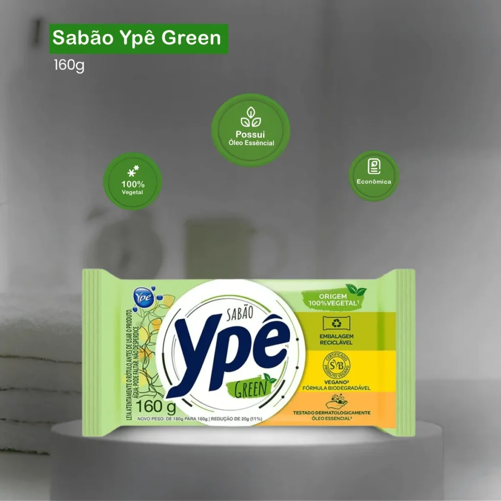 Sabão em Barra Ypê Natural Green 160g Elite M4