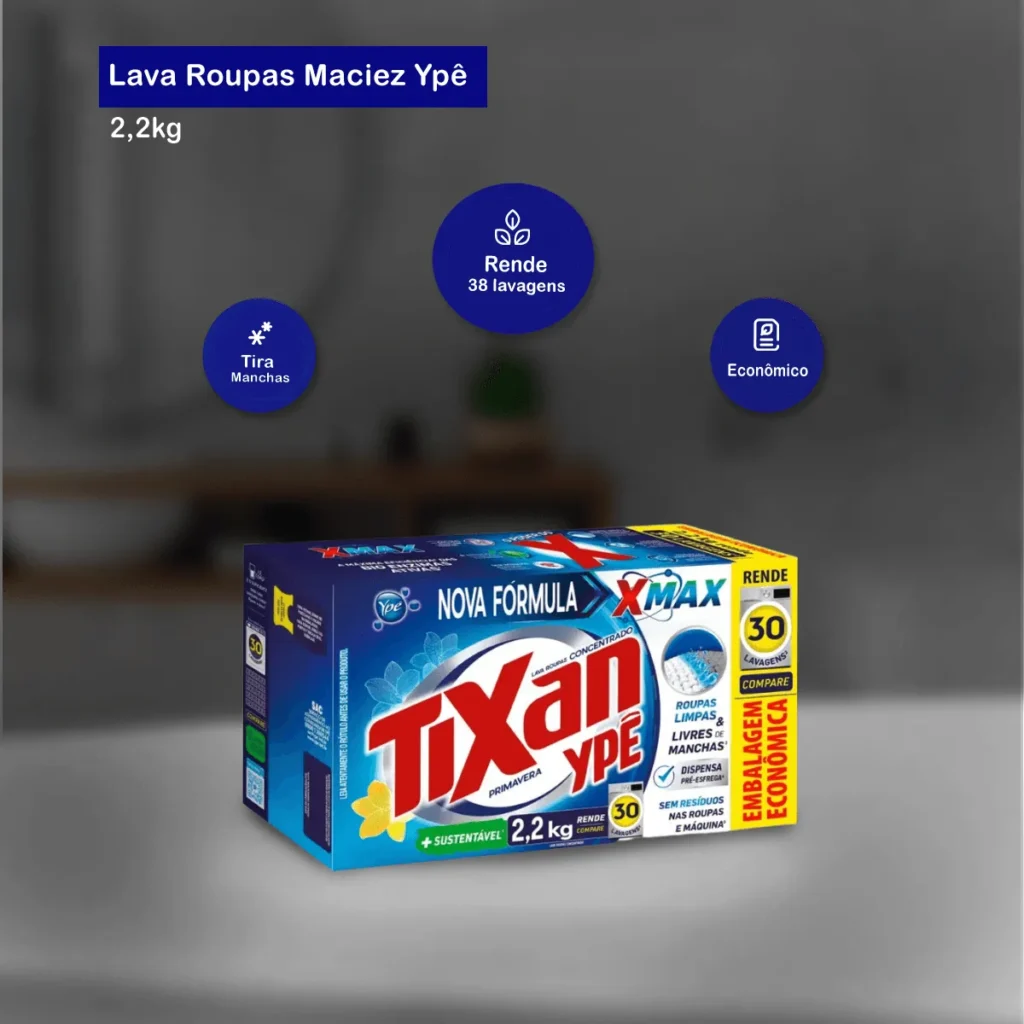 Embalagem de Lava Roupas em Pó Tixan Ypê Primavera de 2,2kg | Elite M4
