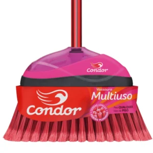 Vassoura Condor V-35 com cabo de 1,20m, apoiada em um canto de um ambiente limpo, com destaque para suas cerdas e o cabo. | Elite M4